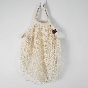 Cream Mesh Tote Bag